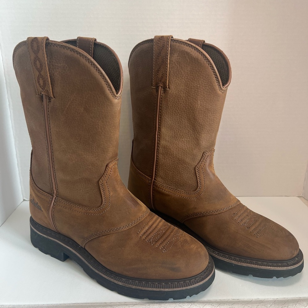 Cabela's Men's 8.5D Tan Leather Western Boots Excellent Condition